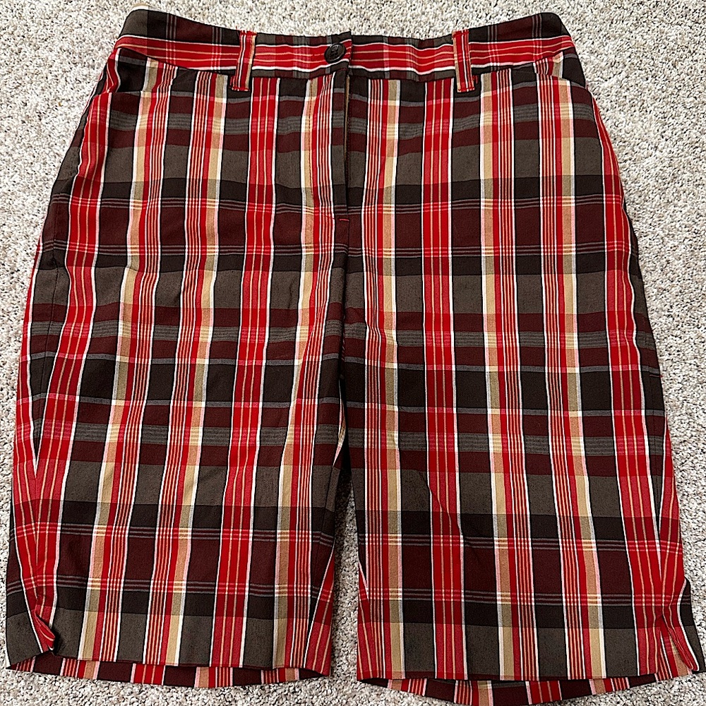Plaid Red and Brown Shorts